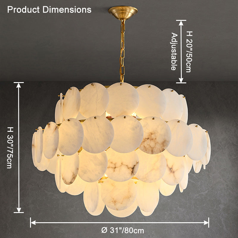 WOMO Tiered Alabaster Chandelier-WM2848