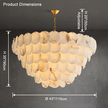 WOMO Tiered Alabaster Chandelier-WM2849