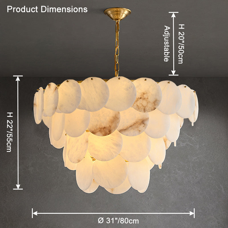 WOMO Tiered Alabaster Chandelier-WM2849