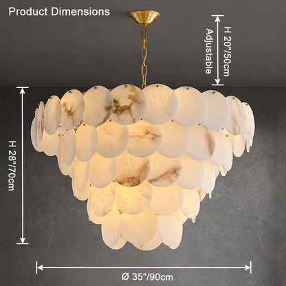 WOMO Tiered Alabaster Chandelier-WM2849