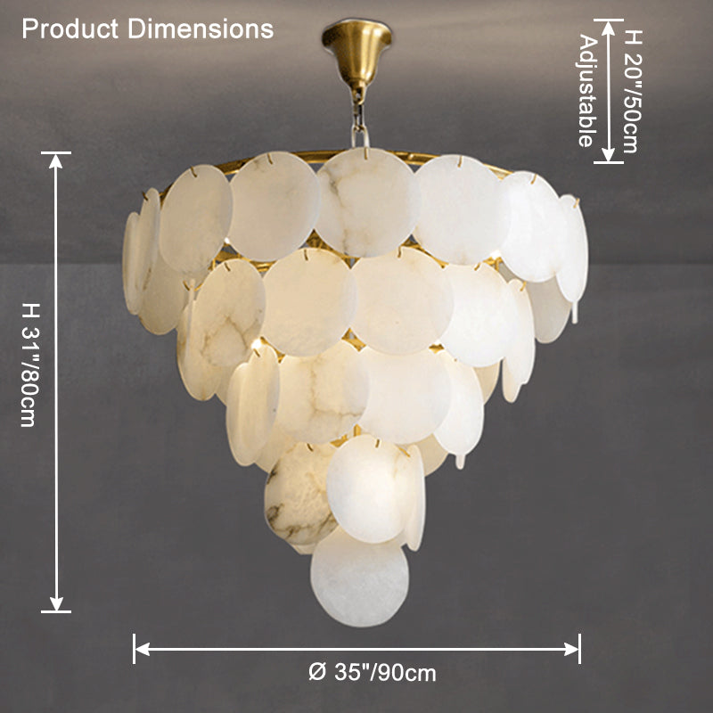 WOMO Grand Tiered Alabaster Chandelier-WM2850