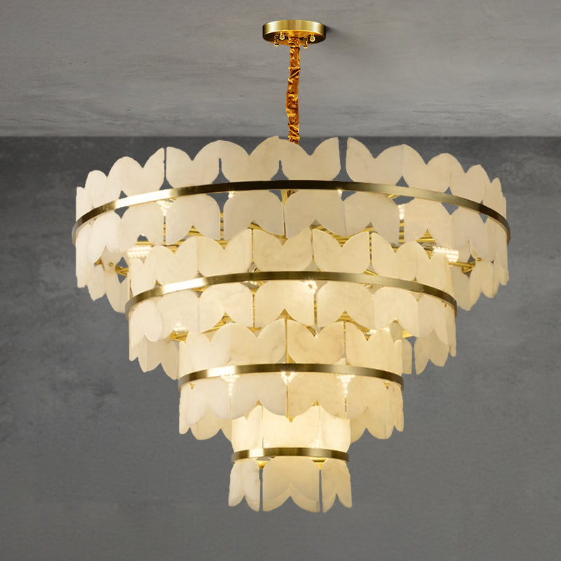 WOMO Butterfly Tiered Alabaster Chandelier-WM2851