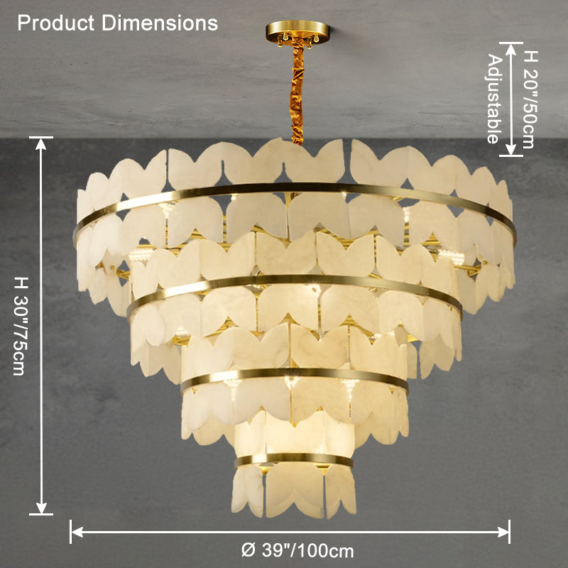 WOMO Butterfly Tiered Alabaster Chandelier-WM2851