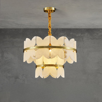 WOMO Butterfly Tiered Alabaster Chandelier-WM2851