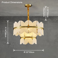 WOMO Butterfly Tiered Alabaster Chandelier-WM2851