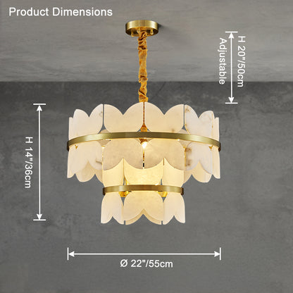 WOMO Butterfly Tiered Alabaster Chandelier-WM2851