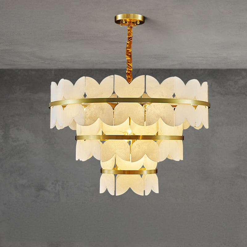 WOMO Butterfly Tiered Alabaster Chandelier-WM2851