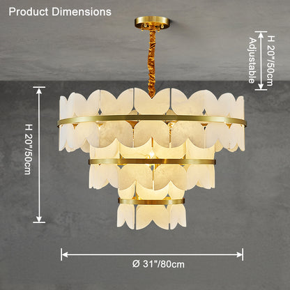 WOMO Butterfly Tiered Alabaster Chandelier-WM2851