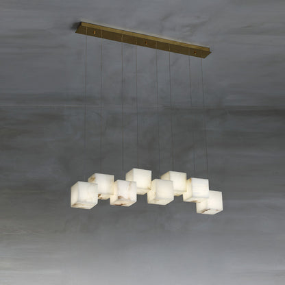 WOMO Cubic Staggered Alabaster Pendant Light-WM2852