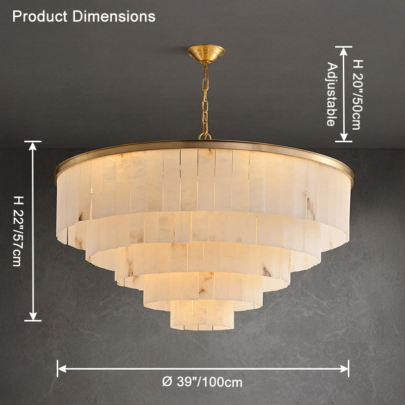 WOMO Tiered Round Alabaster Chandelier-WM2853