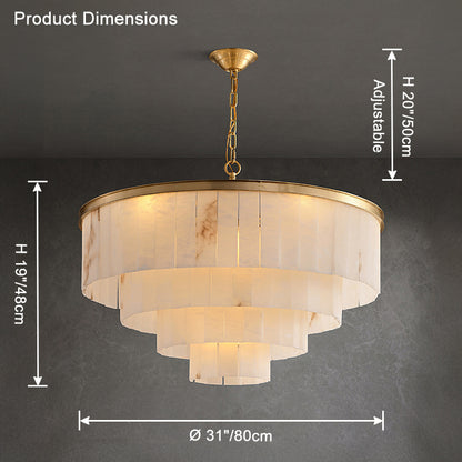 WOMO Tiered Round Alabaster Chandelier-WM2853