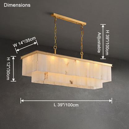 WOMO Rectangular Alabaster Chandelier-WM2854