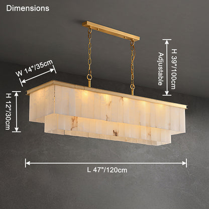 WOMO Rectangular Alabaster Chandelier-WM2854