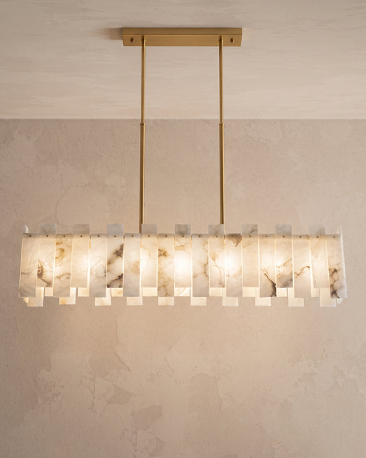 WOMO Rectangular Alabaster Chandelier-WM2856