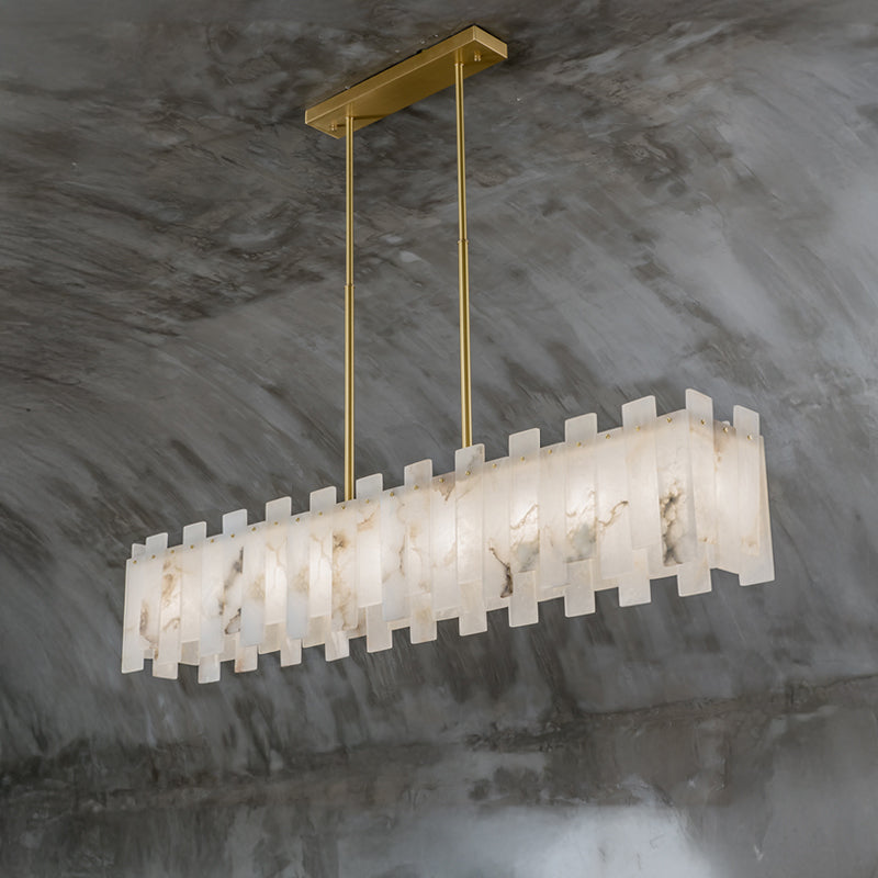 WOMO Rectangular Alabaster Chandelier-WM2856