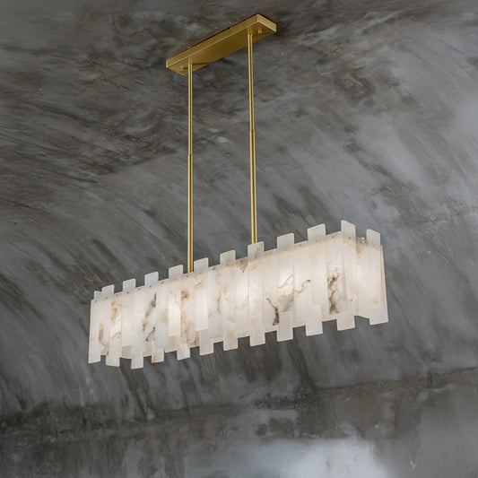 WOMO Rectangular Alabaster Chandelier-WM2856