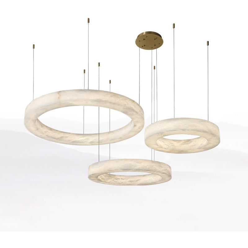 WOMO 3 Rings Alabaster Chandelier-WM2857