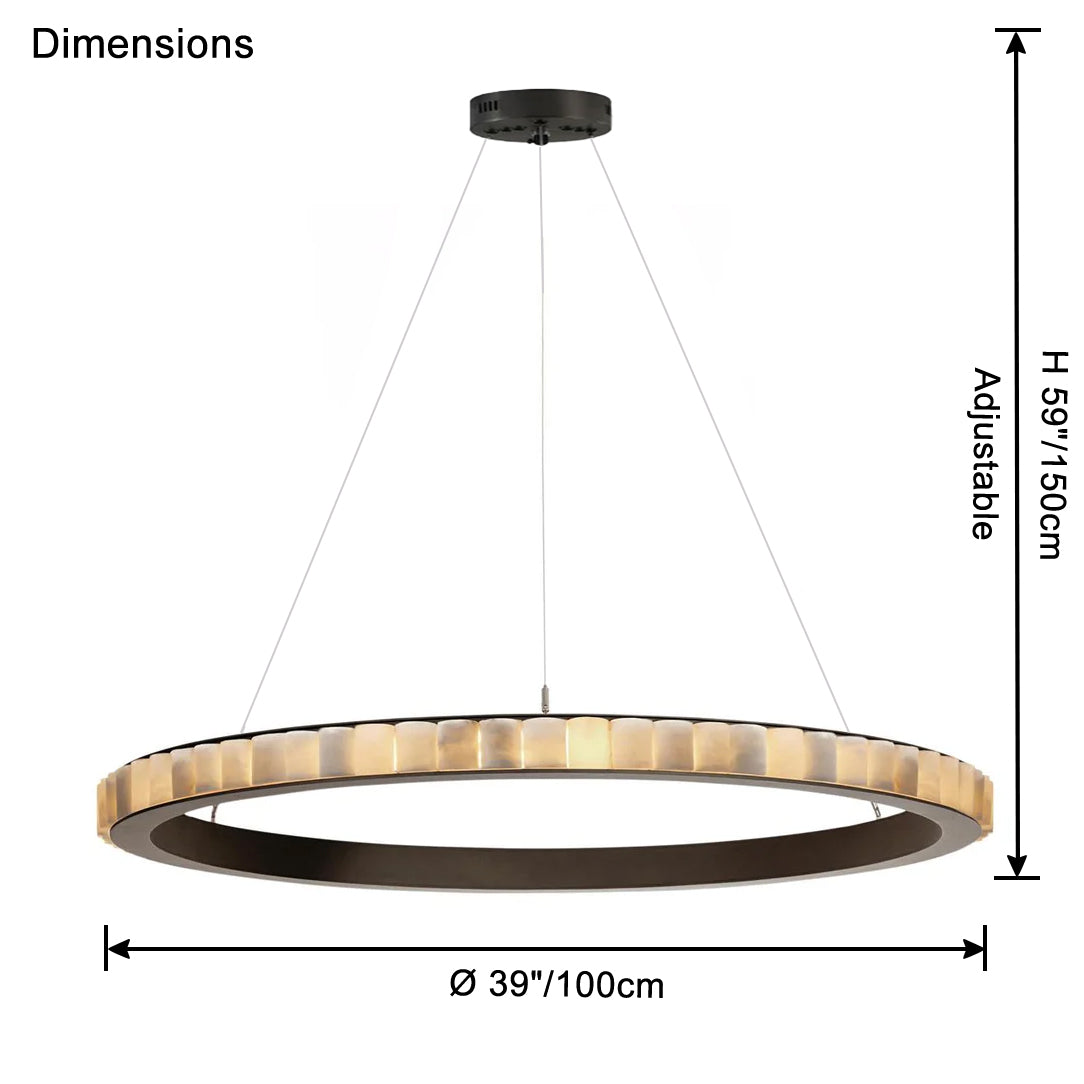 WOMO Tiered Circular Alabaster Chandelier-WM2858