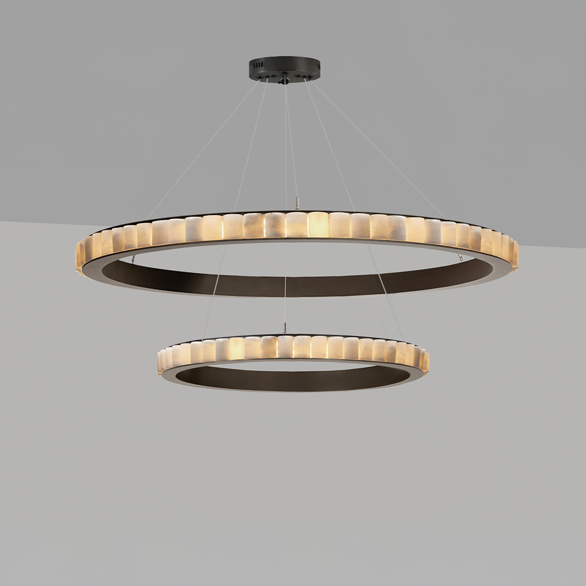 WOMO Tiered Circular Alabaster Chandelier-WM2858