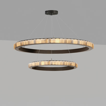 WOMO Tiered Circular Alabaster Chandelier-WM2858