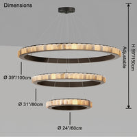 WOMO Tiered Circular Alabaster Chandelier-WM2858