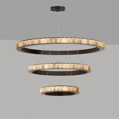 WOMO Tiered Circular Alabaster Chandelier-WM2858