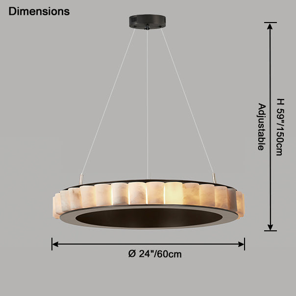 WOMO Tiered Circular Alabaster Chandelier-WM2858