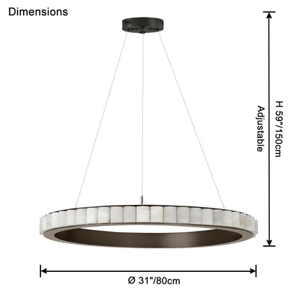 WOMO Tiered Circular Alabaster Chandelier-WM2858