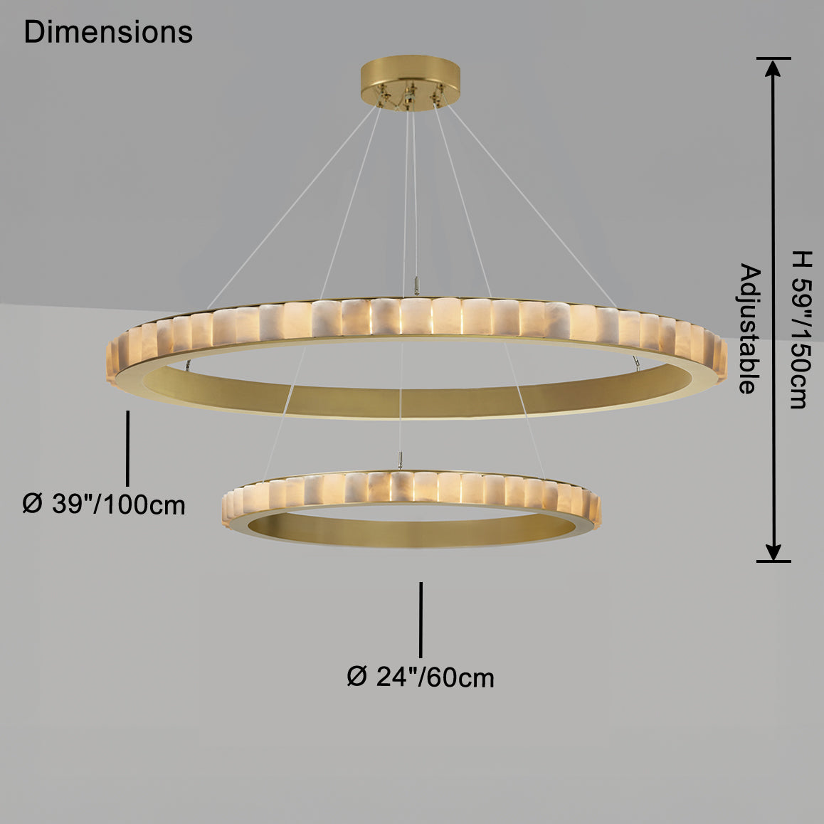 WOMO Tiered Circular Alabaster Chandelier-WM2858