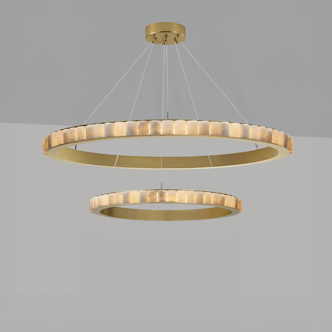 WOMO Tiered Circular Alabaster Chandelier-WM2858