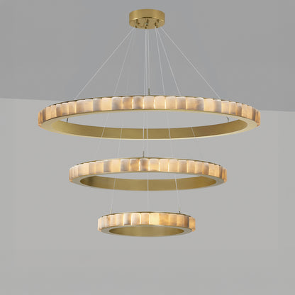 WOMO Tiered Circular Alabaster Chandelier-WM2858