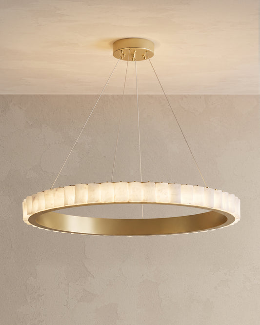 WOMO Tiered Circular Alabaster Chandelier-WM2858