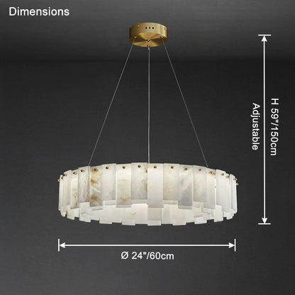 WOMO Luxury Alabaster Round Chandelier-WM2861