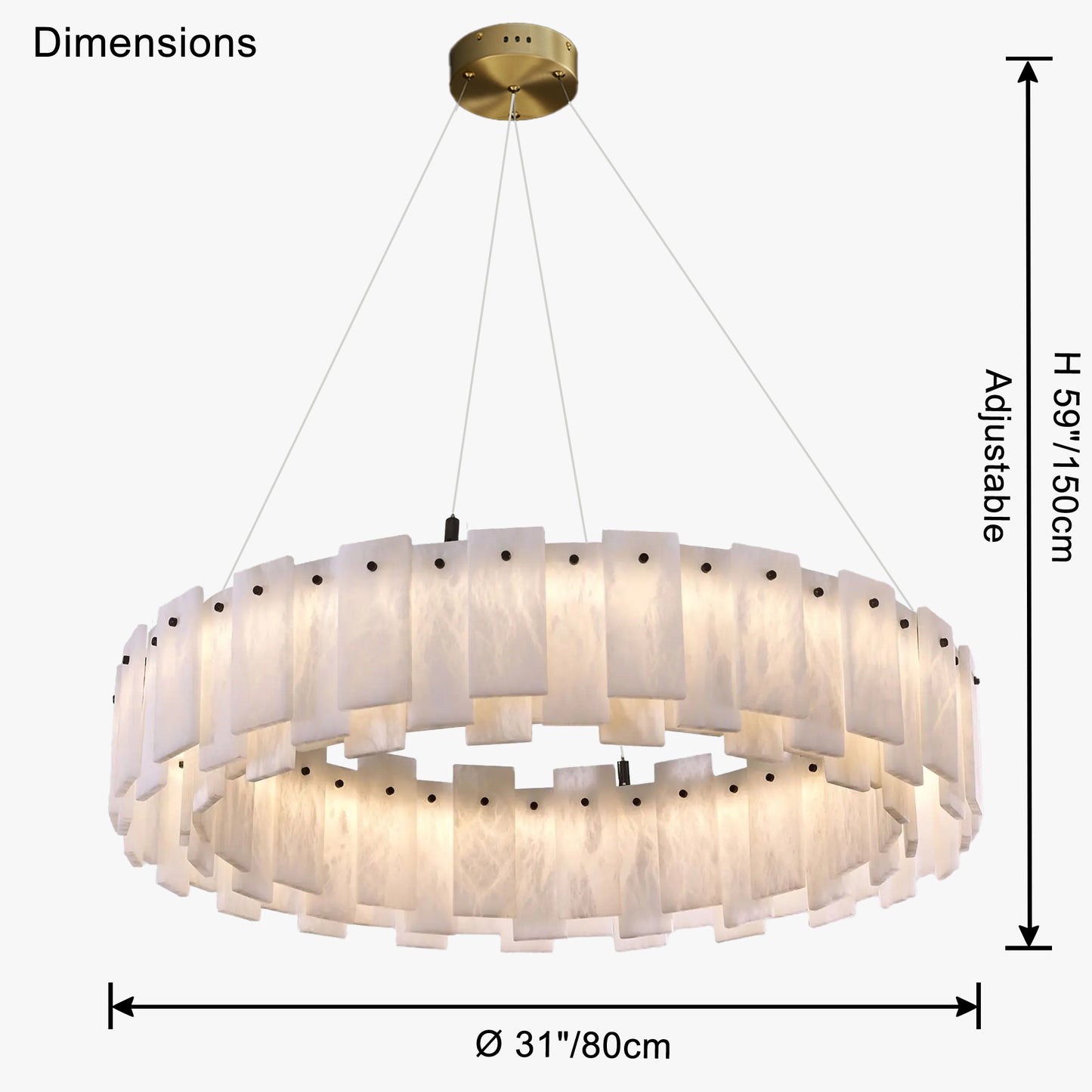 WOMO Luxury Alabaster Round Chandelier-WM2861