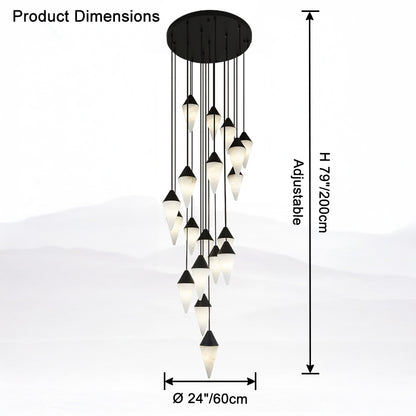 WOMO Cascading Alabaster Staircase Chandelier-WM2862