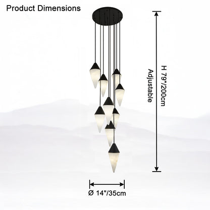 WOMO Cascading Alabaster Staircase Chandelier-WM2862