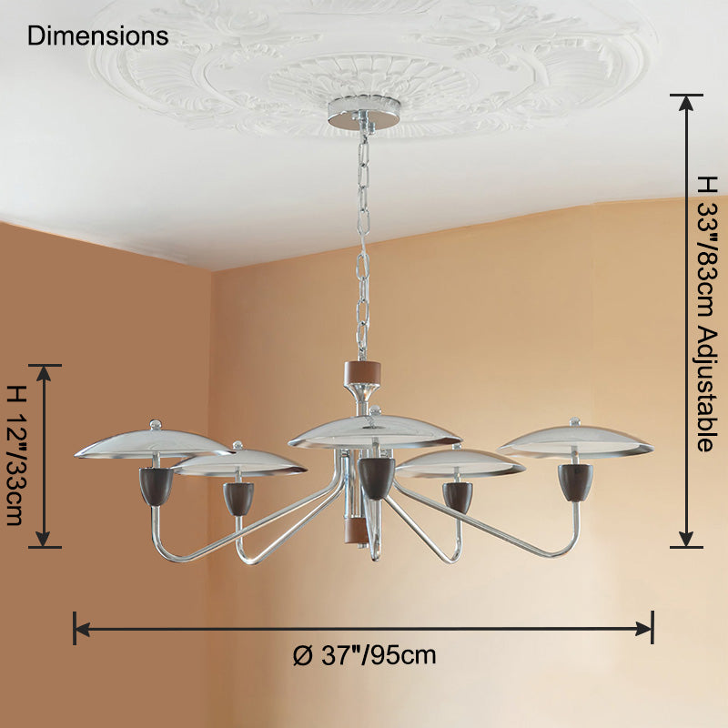 WOMO Mid Century Modern Arm Chandelier-WM2863