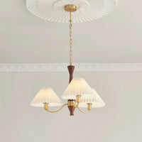WOMO Pleated Shaded Wood Chandelier-WM2864