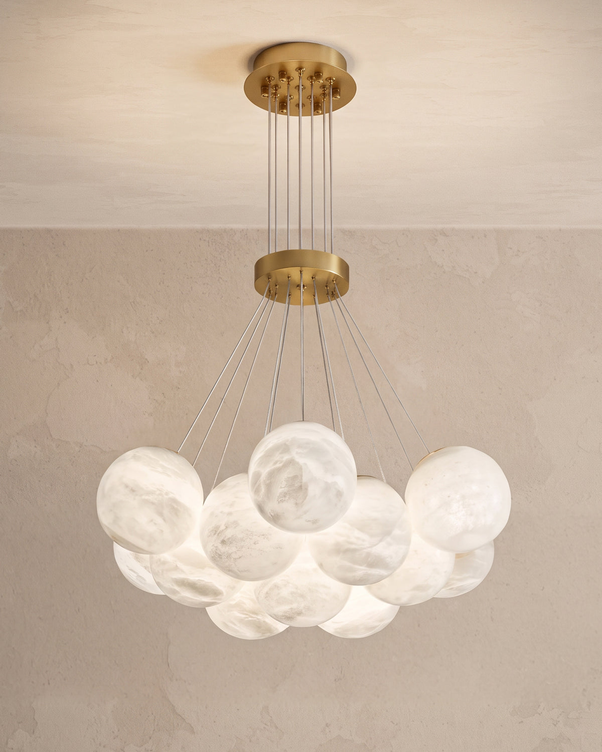 WOMO Cluster Globe Alabaster Pendant Chandelier-WM2865