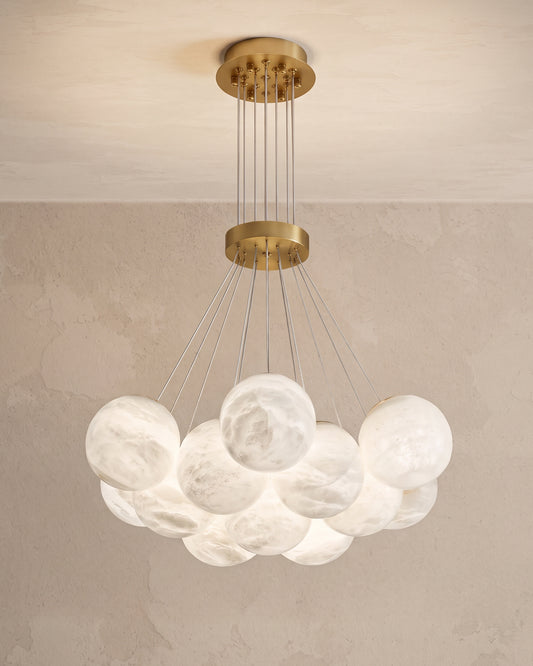 WOMO Cluster Globe Alabaster Pendant Chandelier-WM2865