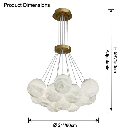 WOMO Cluster Globe Alabaster Pendant Chandelier-WM2865