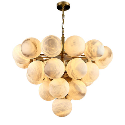 WOMO Tiered Alabaster Globe Chandelier-WM2867