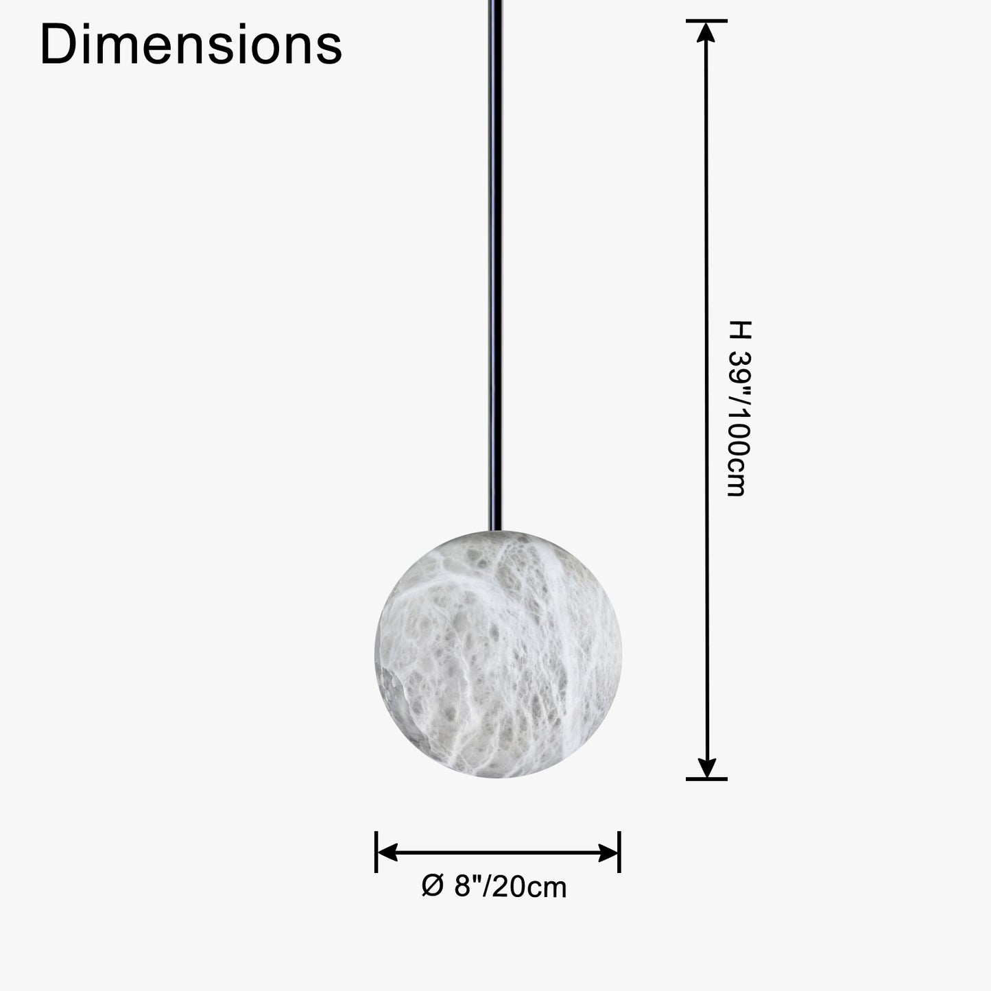 WOMO Globe Alabaster Pendant Light-WM2869