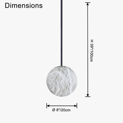 WOMO Globe Alabaster Pendant Light-WM2869