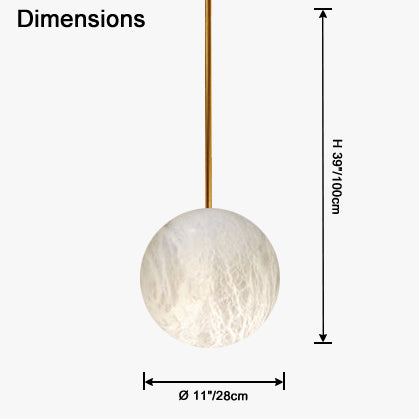 WOMO Globe Alabaster Pendant Light-WM2869