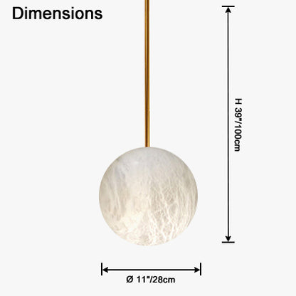 WOMO Globe Alabaster Pendant Light-WM2869