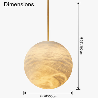 WOMO Globe Alabaster Pendant Light-WM2869