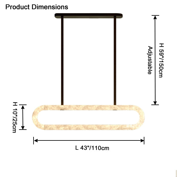 WOMO Oval Alabaster Chandelier-WM2872