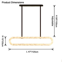 WOMO Oval Alabaster Chandelier-WM2872