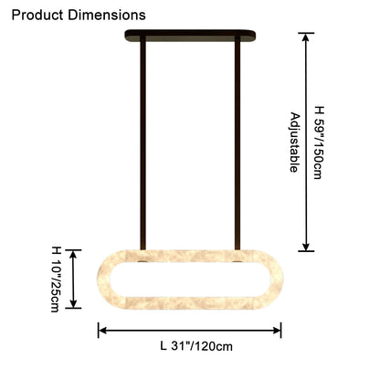 WOMO Oval Alabaster Chandelier-WM2872